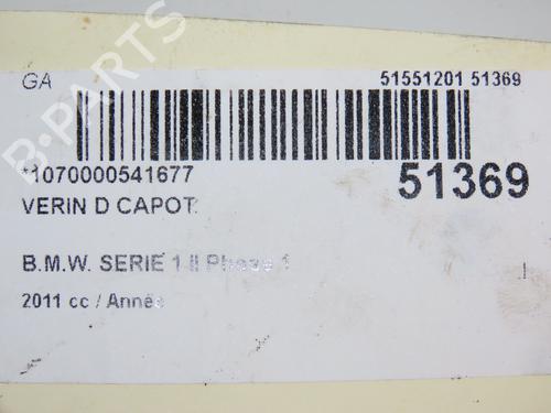 Used Hood lift support BMW 1 (F20) 118 i (170 hp) 22524640