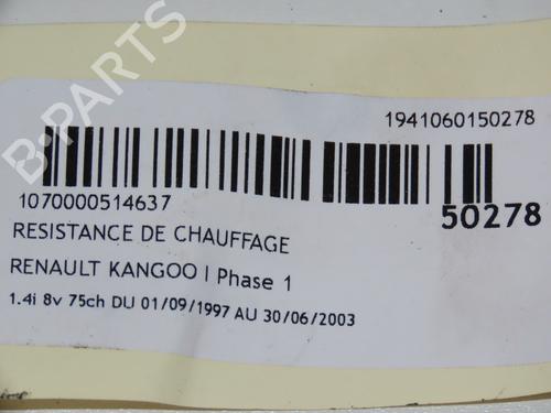 Used Heater resistor RENAULT KANGOO (KC0/1_) 1.4 (KC0C, KC0H, KC0B, KC0M) (75 hp) 17551924