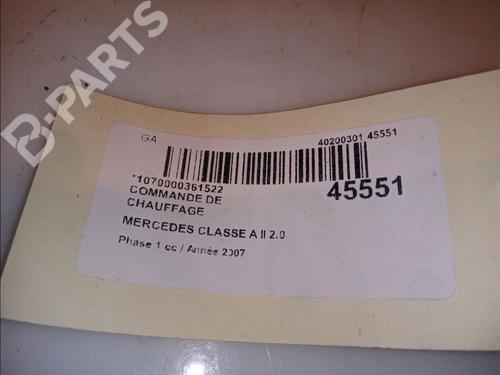 Climate control MERCEDES-BENZ A-CLASS (W169) A 180 CDI (169.007, 169.307) | BP12128792I5 