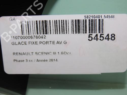 Used Front left quarter glass RENAULT SCÉNIC III (JZ0/1_) 1.6 dCi (JZ00, JZ12) (130 hp) 30265374