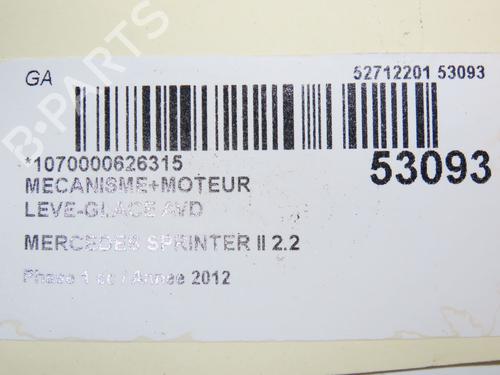 Used Front right window mechanism MERCEDES-BENZ SPRINTER 3,5-t Van (B906) 313 CDI (906.631, 906.633, 906.635, 906.637) (129 hp) 31120710