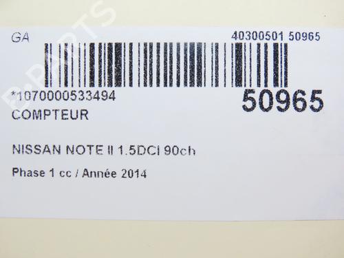 Quadrante NISSAN NOTE (E12) 1.5 dCi | BP23098688C47 
