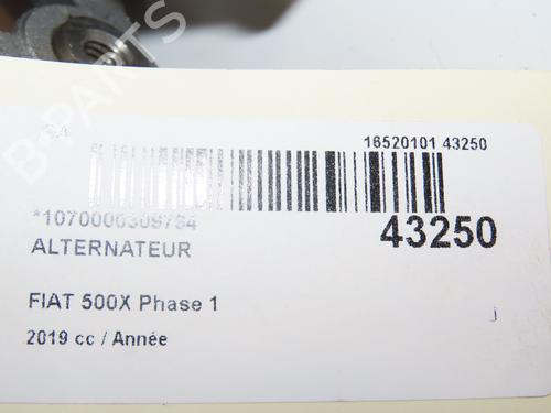 Used Alternator FIAT 500X (334_) 1.3 (334.AXR11) (150 hp) 29441619