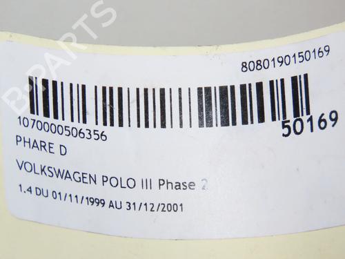 Used Right headlight VW POLO (6N2) 1.4 (60 hp) 18034640