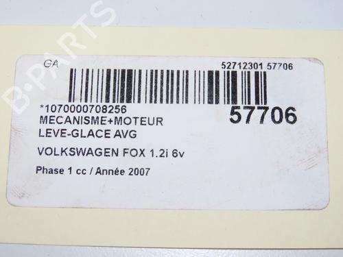 Front left window mechanism VW FOX Hatchback (5Z1, 5Z3, 5Z4) 1.2 | BP32377394C22