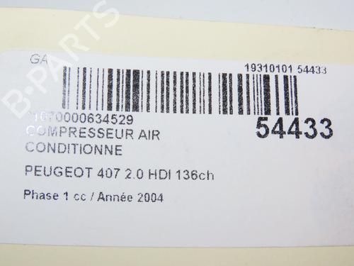 AC compressor PEUGEOT 407 (6D_) 2.0 HDi 135 (6DRHRH, 6DRHRE, 6DRHRG, 6DRHRJ) | BP29318732M34 