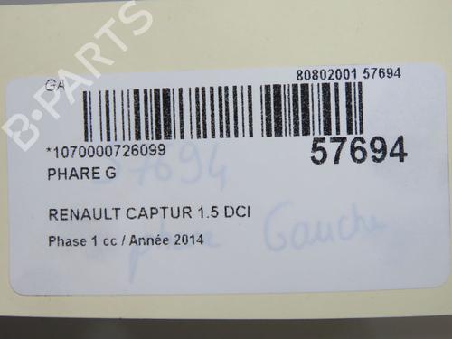 Left headlight RENAULT CAPTUR I (J5_, H5_) 1.5 dCi 90 (J5N4, J5M5, J5MW, J5M6, J5AL, J5AJ) | BP35747516C28  - Image 7