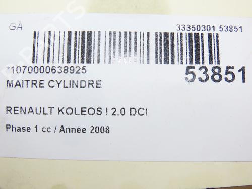 Brake master cylinder RENAULT KOLEOS I (HY_) 2.0 dCi 4x4 (HY0K) | BP28830015M77 