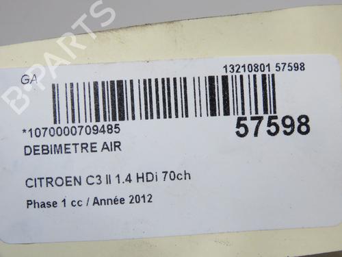 Mass air flow sensor CITROËN C3 II (SC_) 1.4 HDi 70 (SC8HZC, SC8HR0, SC8HP4) | BP37862708M95 - Image 6
