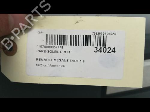 Right sun visor RENAULT MEGANE I (BA0/1_) 1.9 TDI | BP9594684I2