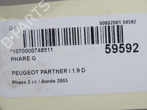 Left headlight PEUGEOT PARTNER MPV (5_, G_) 1.9 D | BP36545230C28  - Image 6