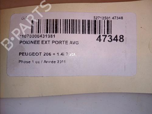 Used Front left exterior door handle PEUGEOT 206+ (2L_, 2M_) 1.4 i (73 hp) 12262519