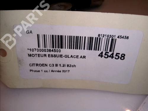 Rear wiper motor CITROËN C3 / C3 ORIGIN III (SX) 1.2 VTi 82 | BP11104570M102 
