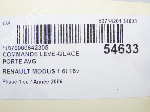 Used Left front window switch RENAULT MODUS / GRAND MODUS (F/JP0_) 1.6 (JP03, JP0B, JP0U, JP0Y, JP1G) (112 hp) 29901912