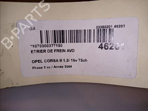 Used Right front brake caliper OPEL CORSA C (X01) 1.2 (F08, F68) (75 hp) 14877753