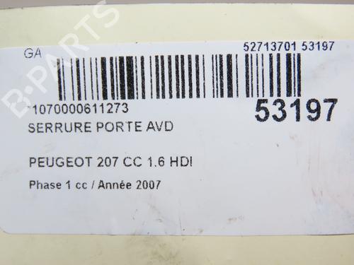 Front right lock PEUGEOT 207 CC (WD_) 1.6 HDi | BP28968793C97 