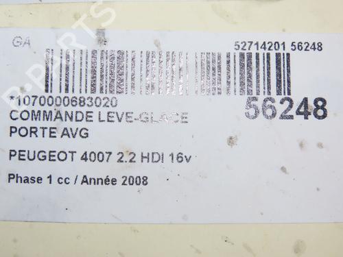Used Left front window switch PEUGEOT 4007 (VU_, VV_) 2.2 HDi (156 hp) 31120897