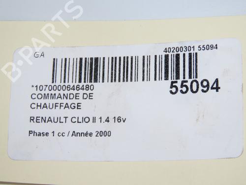Used Climate control RENAULT CLIO II (BB_, CB_) 1.4 16V (B/CB0P, BB13) (98 hp) 32308379