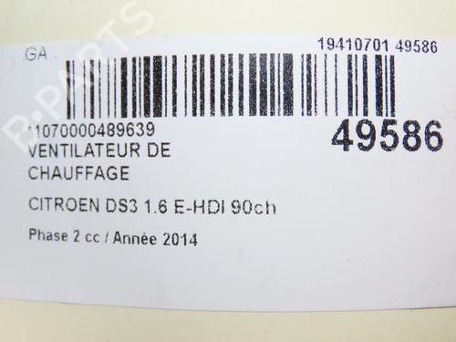 Heater blower motor CITROËN DS3 (SA_) 1.6 HDi 90 | BP28801499M62 