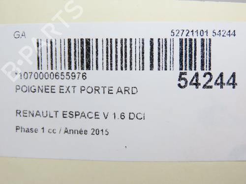 Used Rear right exterior door handle RENAULT ESPACE V (JR_) 1.6 dCi 160 (160 hp) 28831844