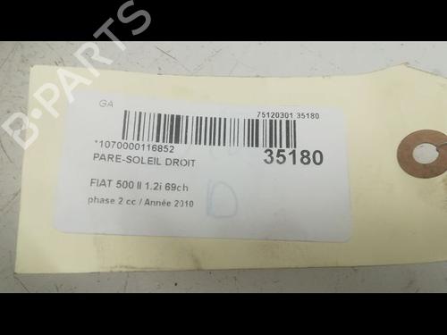 Used Right sun visor Right sun visor FIAT 500 (312_) 1.2 (312AXA1A) (69 hp) 9598174 9598174