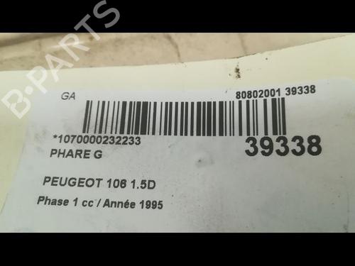 Left headlight PEUGEOT 106 I (1A, 1C) 1.5 D | BP9608173C28