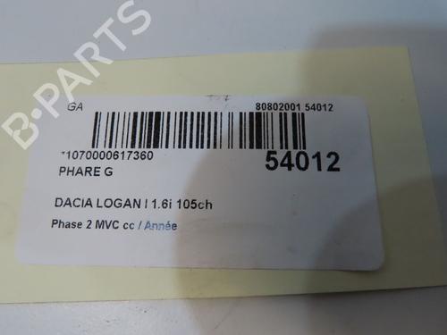 Left headlight DACIA LOGAN MCV (KS_) 1.6 16V Hi-Flex | BP33836501C28 - Image 5
