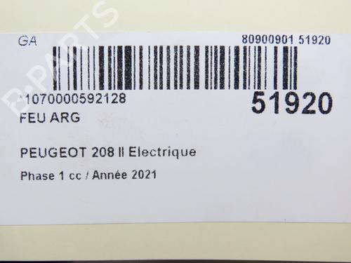 Used Left taillight PEUGEOT 208 II (UB_, UP_, UW_, UJ_) e-208 (136 hp) 28969631