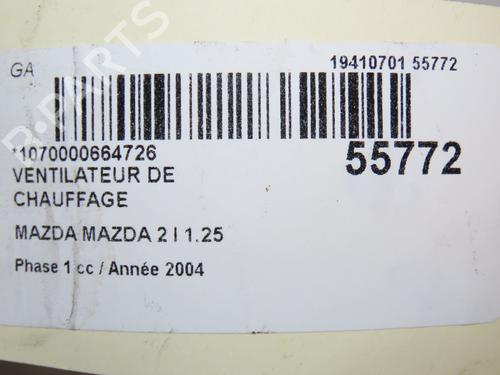 Varmeblæser MAZDA 2 (DY) 1.2 (DY3W) (75 hp) 30978807