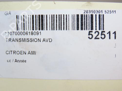Right front driveshaft CITROËN AMI (9A_) Electric (9AZ2CA) | BP36493751M39 - Image 5