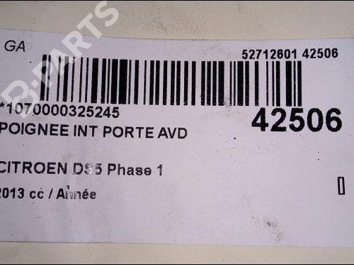 Front right interior door handle CITROËN DS5 2.0 HDi 165 Hybrid4 4x4 | BP9618714I14 