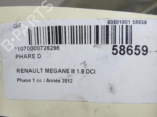 Right headlight RENAULT MEGANE III Hatchback (BZ0/1_, B3_) 1.9 dCi (BZ0N, BZ0J) | BP36791390C29 - Image 5