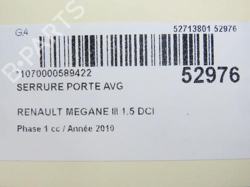 Used Front left lock RENAULT MEGANE III Hatchback (BZ0/1_, B3_) 1.5 dCi (106 hp) 29551207