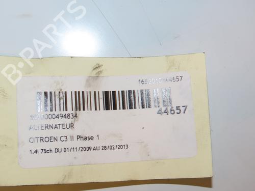 Used Alternator CITROËN C3 II (SC_) 1.4 (73 hp) 16586313