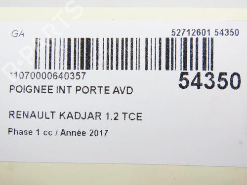 Front right interior door handle RENAULT KADJAR (HA_, HL_) 1.2 TCe 130 (HLMR) | BP28968543I14 