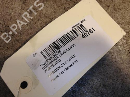 Right rear window switch CITROËN C3 II (SC_) 1.4 HDi 70 (SC8HZC, SC8HR0, SC8HP4) | BP9610110I28 