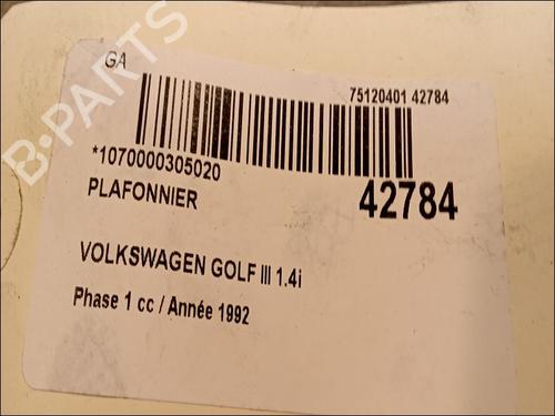 Used Interior roof light VW GOLF III (1H1) 1.4 (60 hp) 23177494