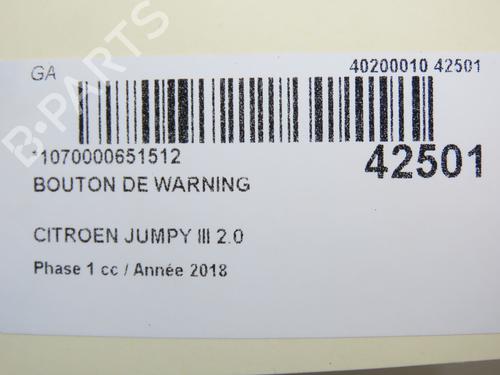 Warning switch CITROËN JUMPY III Van (V_) 2.0 BlueHDi 120 | BP30606516I22  - Image 5