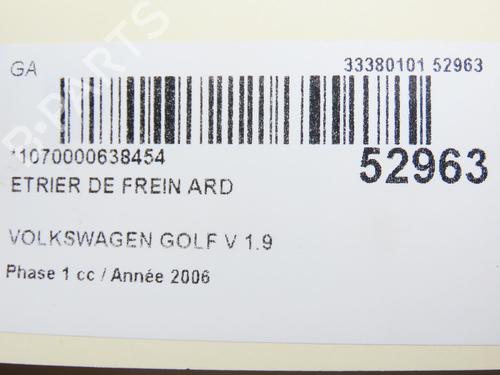 Right rear brake caliper VW GOLF V (1K1) 1.9 TDI | BP28830029M106