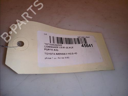Used Left front window switch Left front window switch TOYOTA AVENSIS (_T25_) 2.0 D-4D (CDT250_, CDT250R) (116 hp) 13030979 13030979