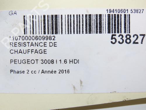 Used Heater resistor Heater resistor PEUGEOT 3008 I MPV (0U_) 1.6 BlueHDi 120 (120 hp) 28829317 28829317