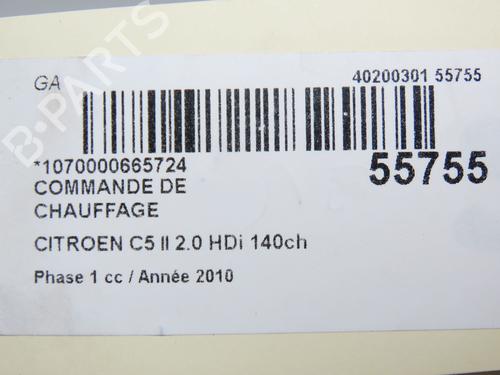 Climate control CITROËN C5 III (RD_) 2.0 HDi 140 (RDRHF8, RDRHFA, RDRHA8, RDRHAJ) | BP31120477I5  - Image 5