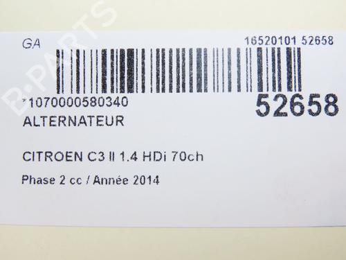 Generator CITROËN C3 II (SC_) 1.4 HDi 70 (SC8HZC, SC8HR0, SC8HP4) (68 hp) 28829102
