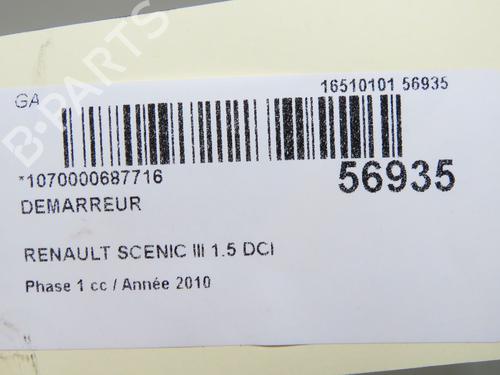 Motor arranque RENAULT SCÉNIC III (JZ0/1_) 1.5 dCi (106 hp) 31162630