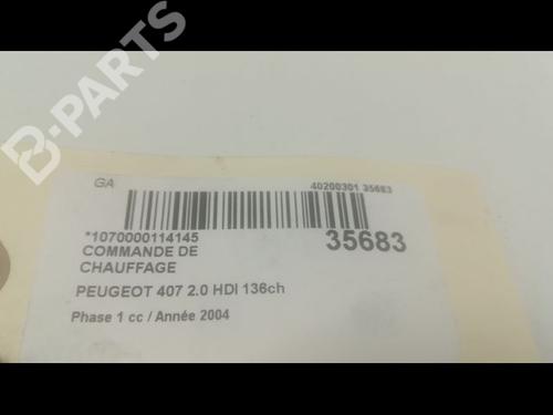 Climate control PEUGEOT 407 (6D_) 2.0 HDi 135 (6DRHRH, 6DRHRE, 6DRHRG, 6DRHRJ) | BP9597976I5 