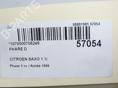 Used Right headlight Right headlight CITROËN SAXO (S0, S1) 1.1 X, SX (60 hp) 33860709 33860709