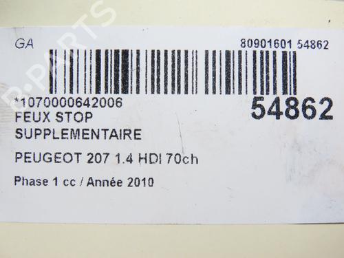 Used Third brake light PEUGEOT 207 (WA_, WC_) 1.4 HDi (68 hp) 28969769