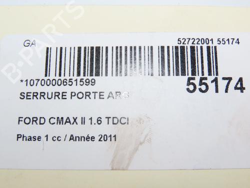 Venstre bagtil lås FORD C-MAX II (DXA/CB7, DXA/CEU) 1.6 TDCi (115 hp) 31120975