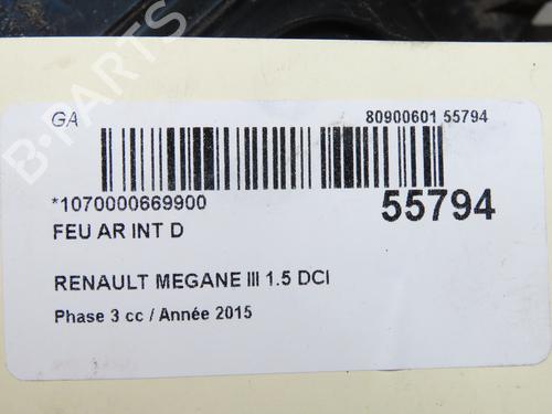 Used Right tailgate light RENAULT MEGANE III Grandtour (KZ0/1) 1.5 dCi (KZ09, KZ0D, KZ1G, KZ29, KZ14, KZ1W, KZ10, KZ1F,... (110 hp) 31796669