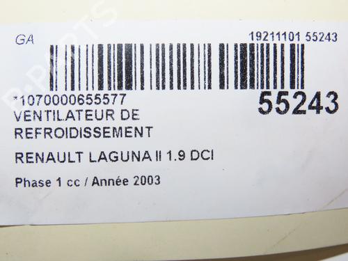 Kjølevifte elektrisk RENAULT LAGUNA II (BG0/1_) 1.9 dCi (107 hp) 28829224